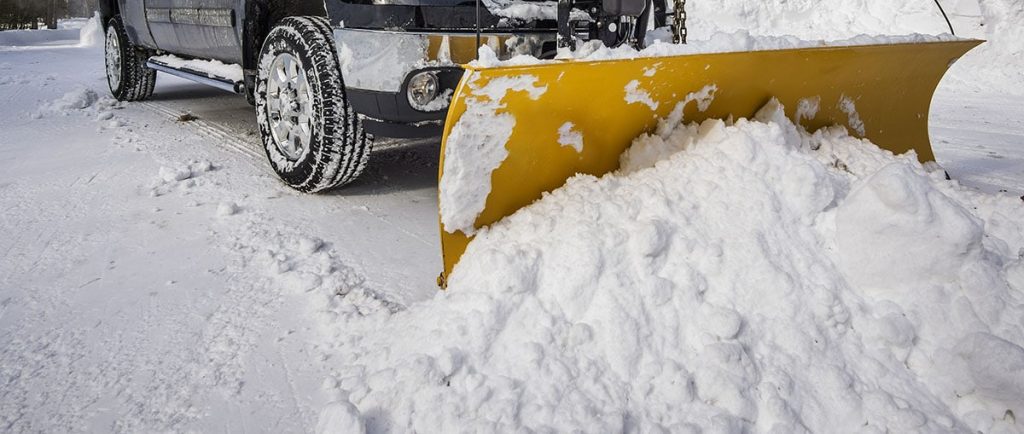pickup snow plowing